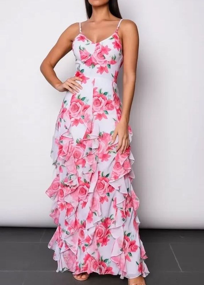 Floral Printed Ruffle Dress