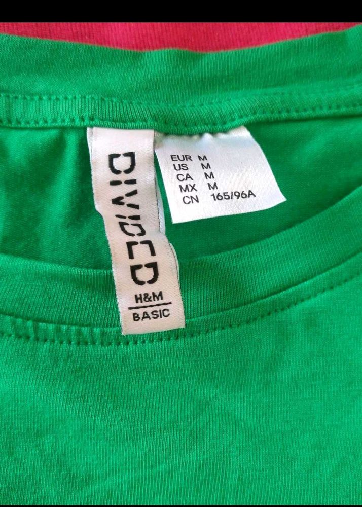 Green H&amp;M Basic Tee