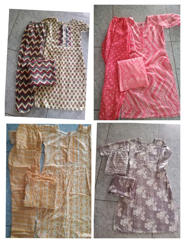 4 Kurti Pair Set With Dupatta