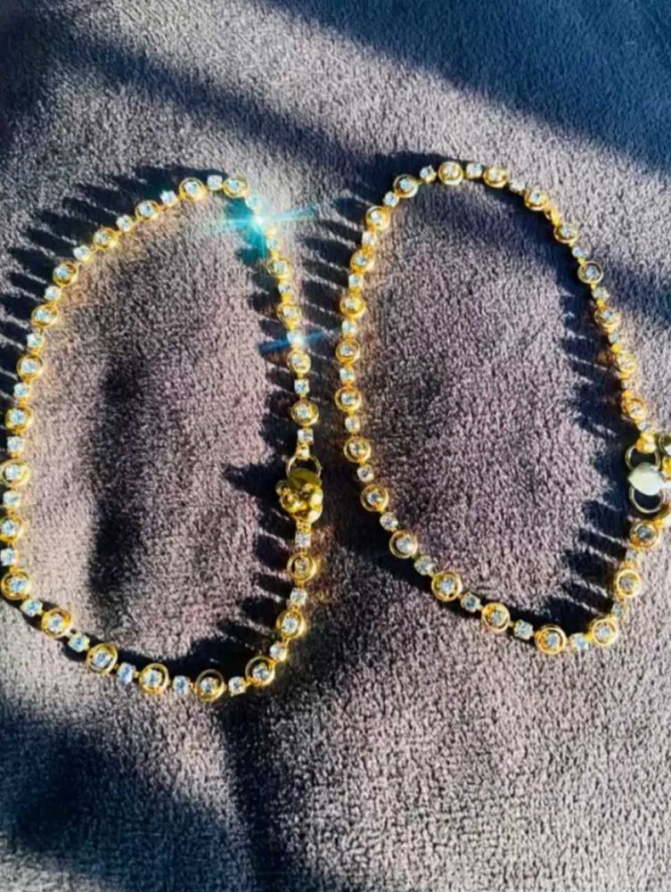 Gold Plated Anklet (Pack Of 2)