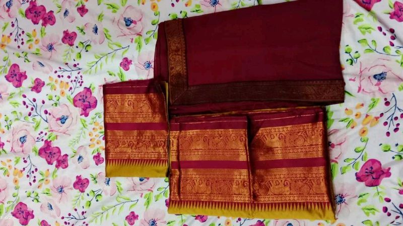 Elegant Maroon Half Saree