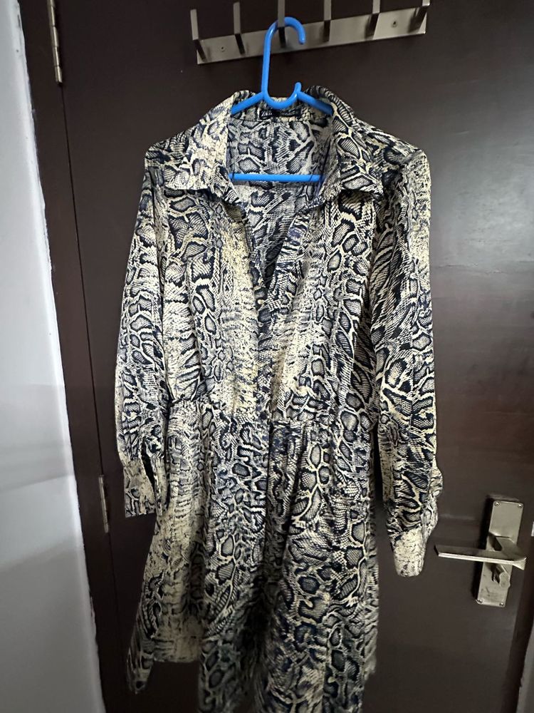 Snakeskin Print Mini Dress