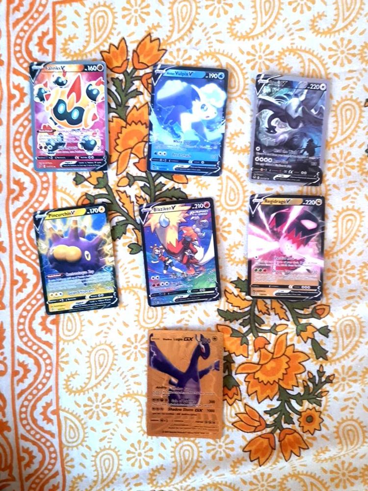 Pokemon Cards Pack Of 6 Card With 1 Gold