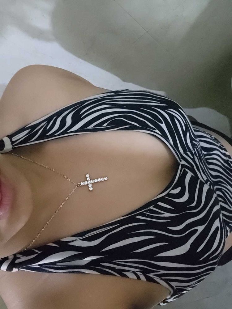 Zebra Print Halter Top