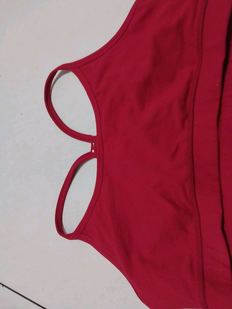 Sports Bra Red Without Pad