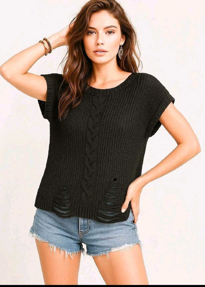 🎁Buy1 Get1 Free Distressed Knit Top B