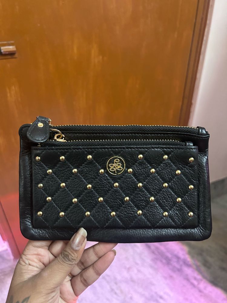 Stylish Black Wallet with Studs