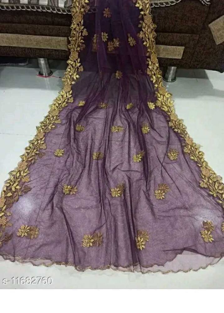 Purple Net Dupatta