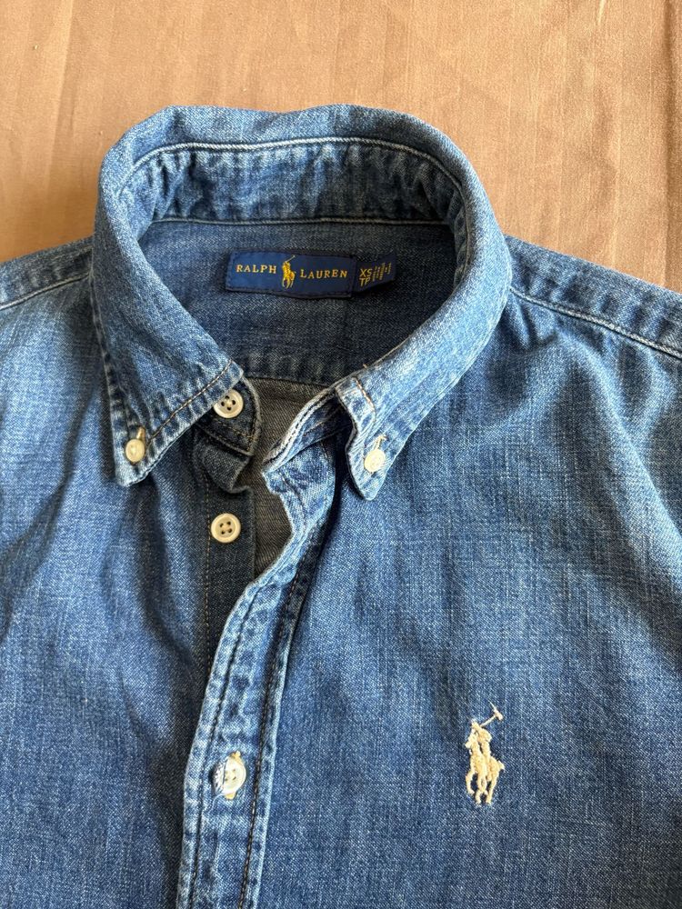 Polo Ralph Lauren White Pony Denim Shirt Dress ✨