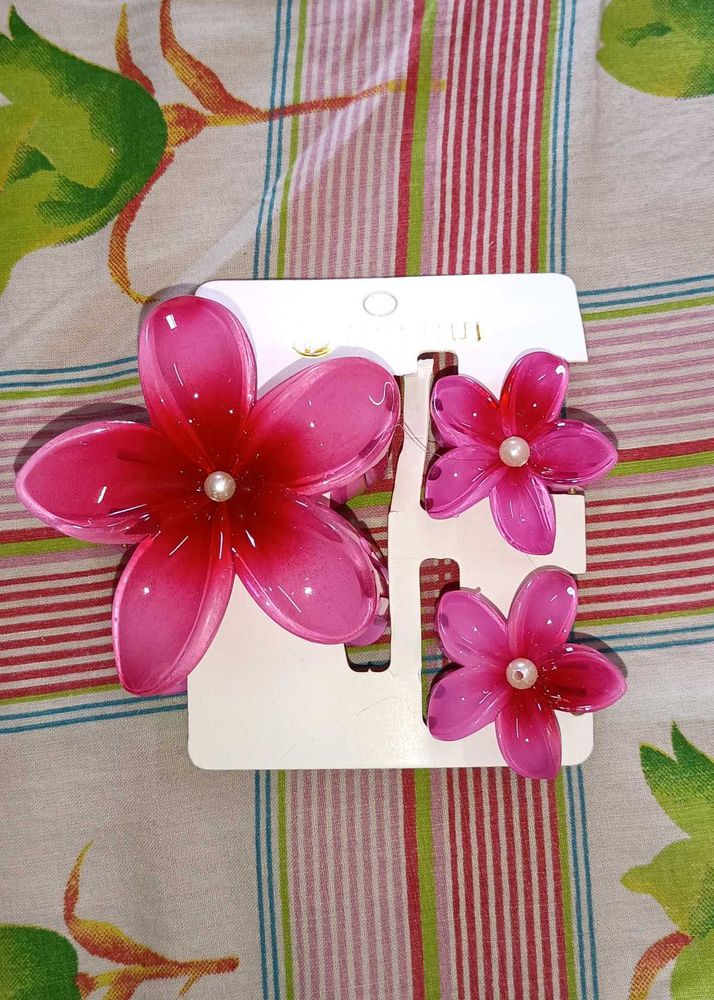 2-Flower Hair Clip Set