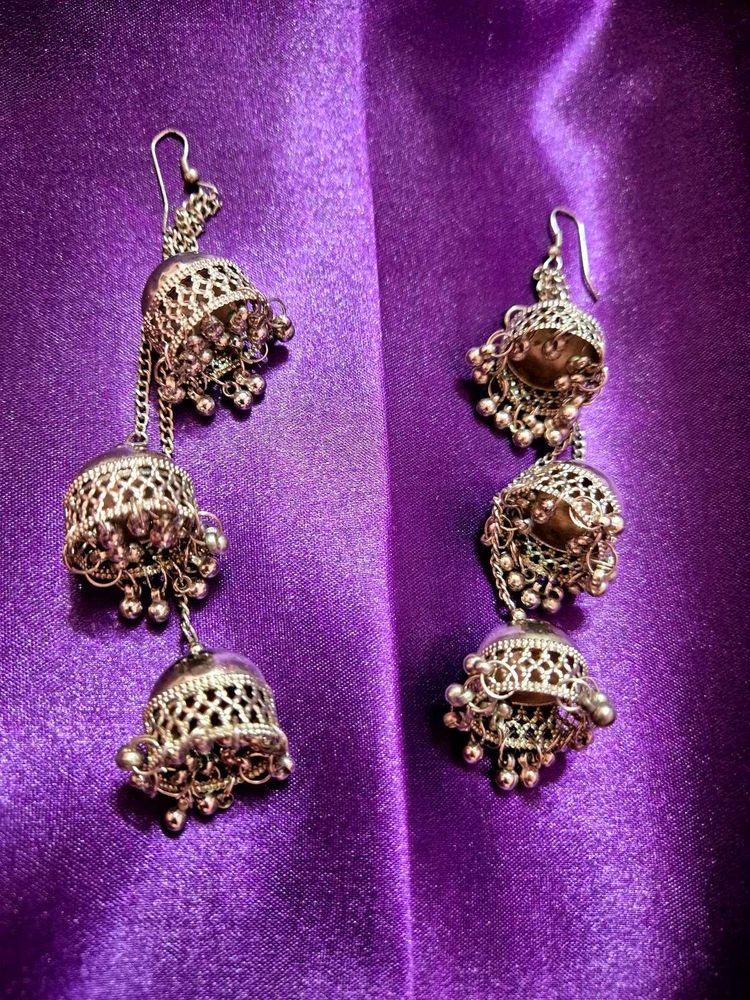 Silver Oxidize Earring