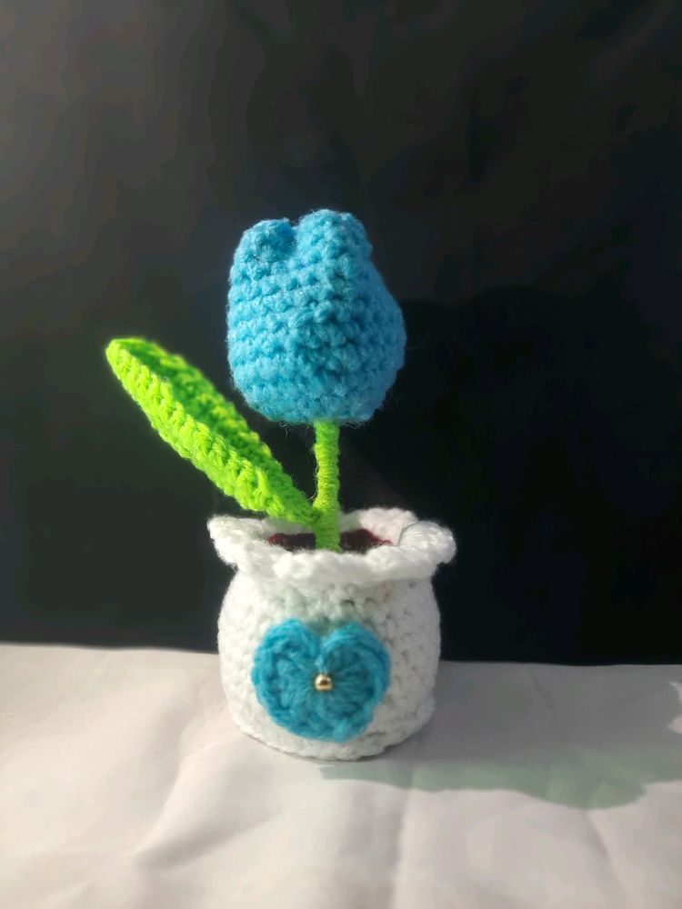 Crochet Handmade Tulip Flower Pot 🌷
