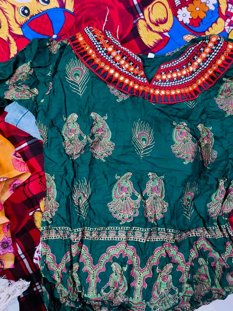 Embroidered Green Top