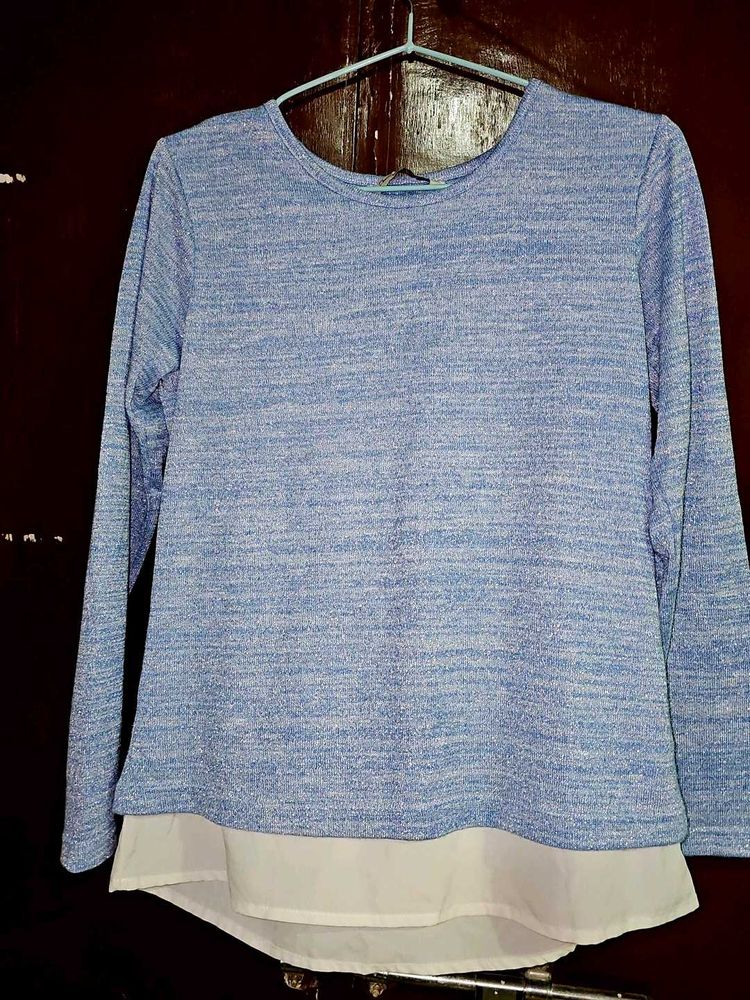 A Glitter Denim Colored Top