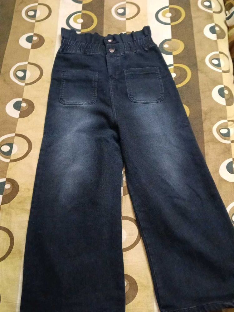 Wide Leg Denim Pants