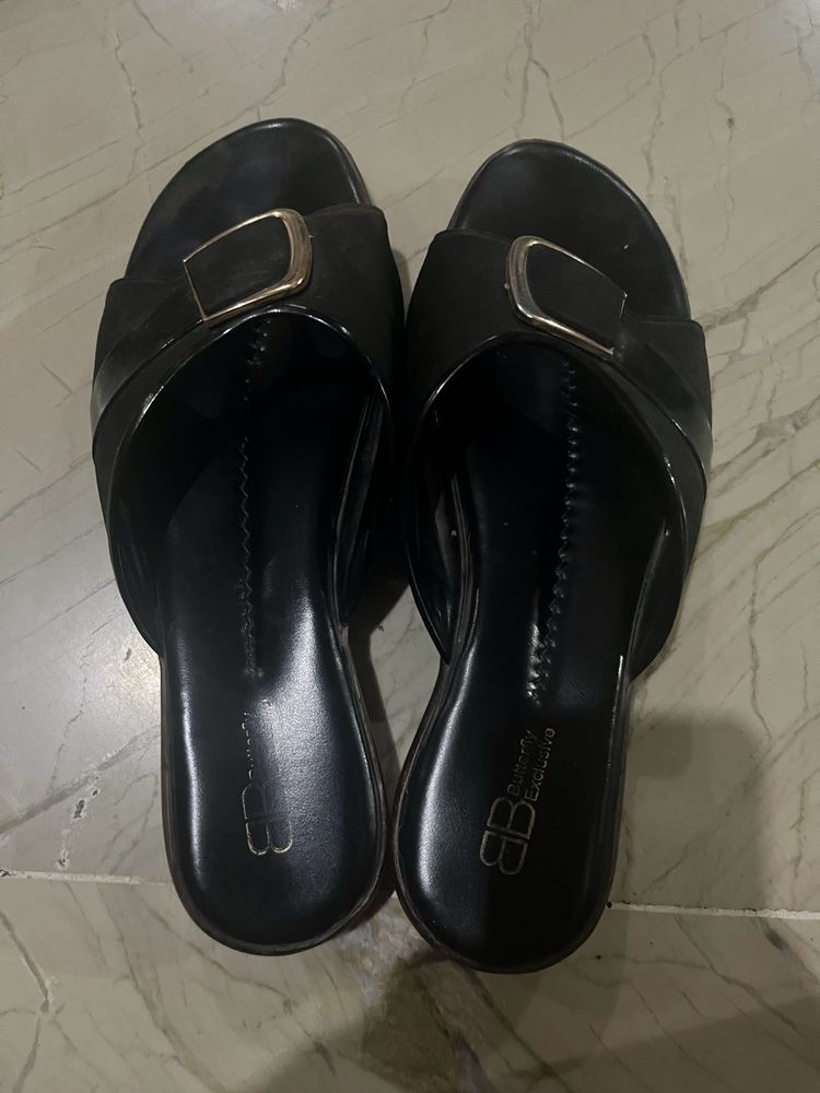 Black Colour Sandal