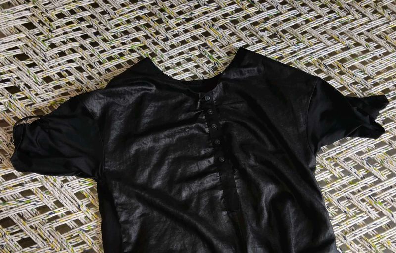 Vintage Black Button-Down Shirt