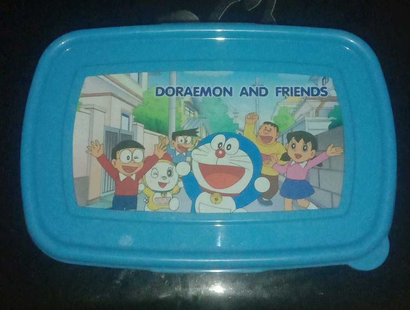 Doremon Blue Lunchbox with cutlery