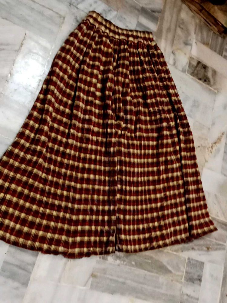 Vintage Plaid Midi Skirt