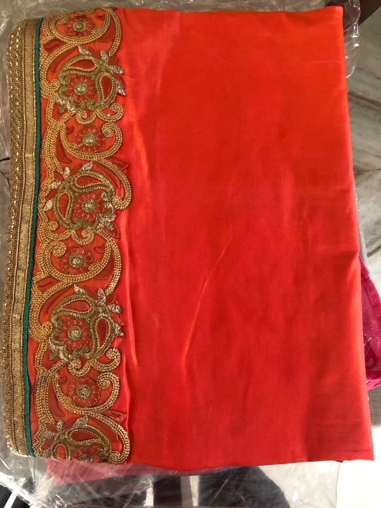 Heavy Border Saree with Blouse