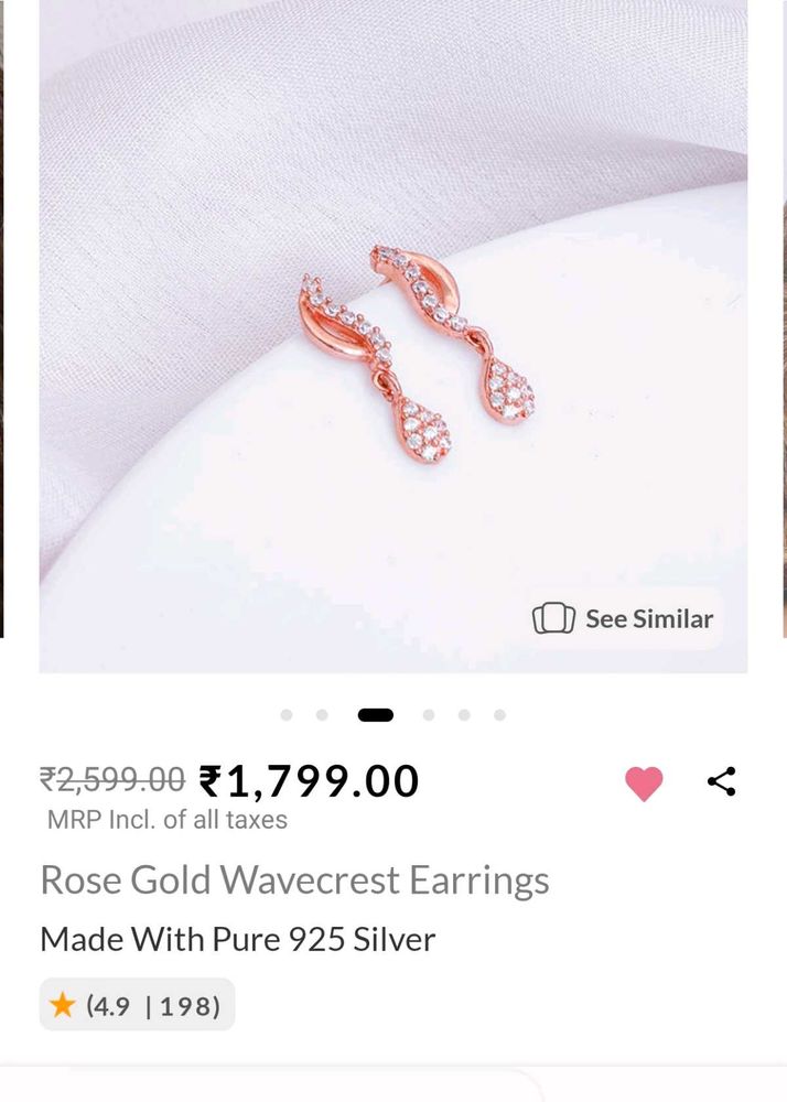 Giva Rose gold Wavecrest Earrings
