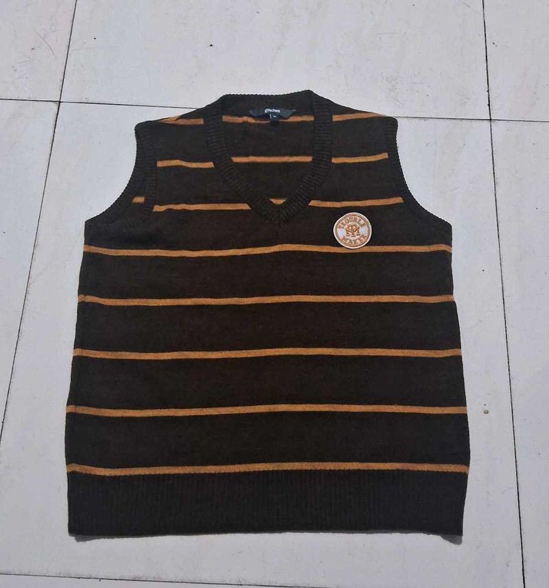 striped brown vest!