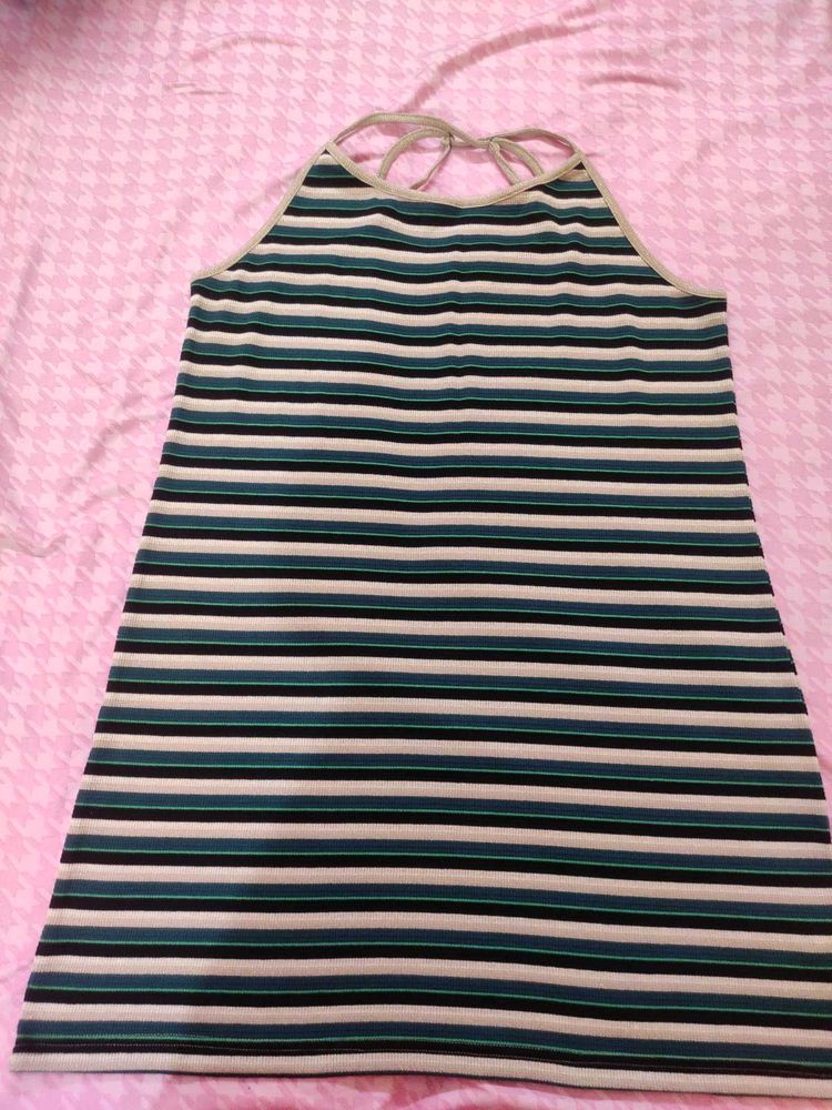 NEXT Striped Halter Midi Beachwear Dress