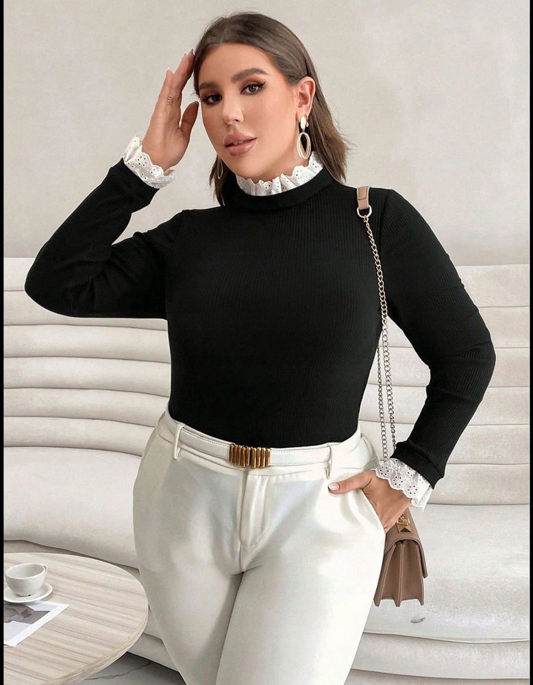 Black High-Neck Full Sleeve Top
