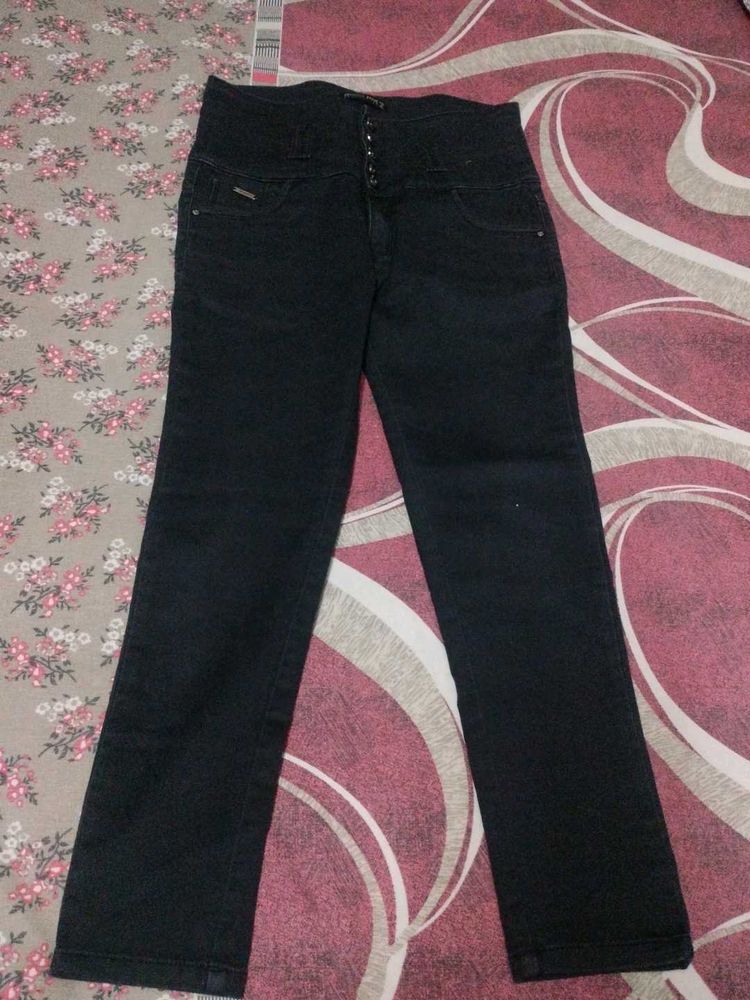 High Waist Black Jeans