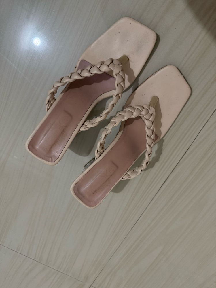 Braided Strap Square Toe Sandals