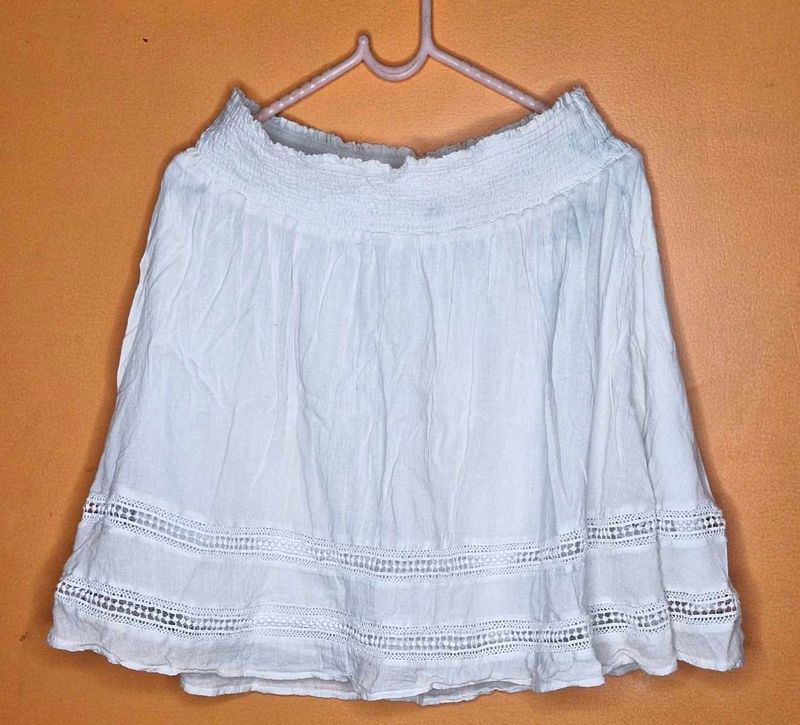 Cute White Short Skirt