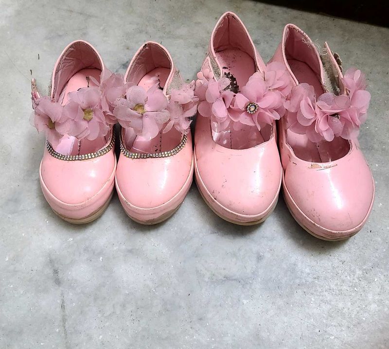 Combo of  Pink Flower Shoes