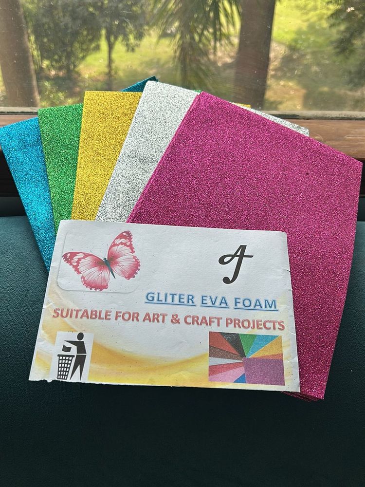26 Pc A4 Size Glitter Foam Sheets For Craft Purpos