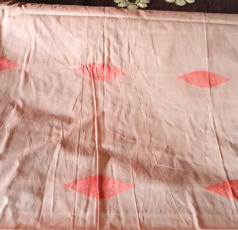 Vintage Peach Fabric with Diamond Pattern