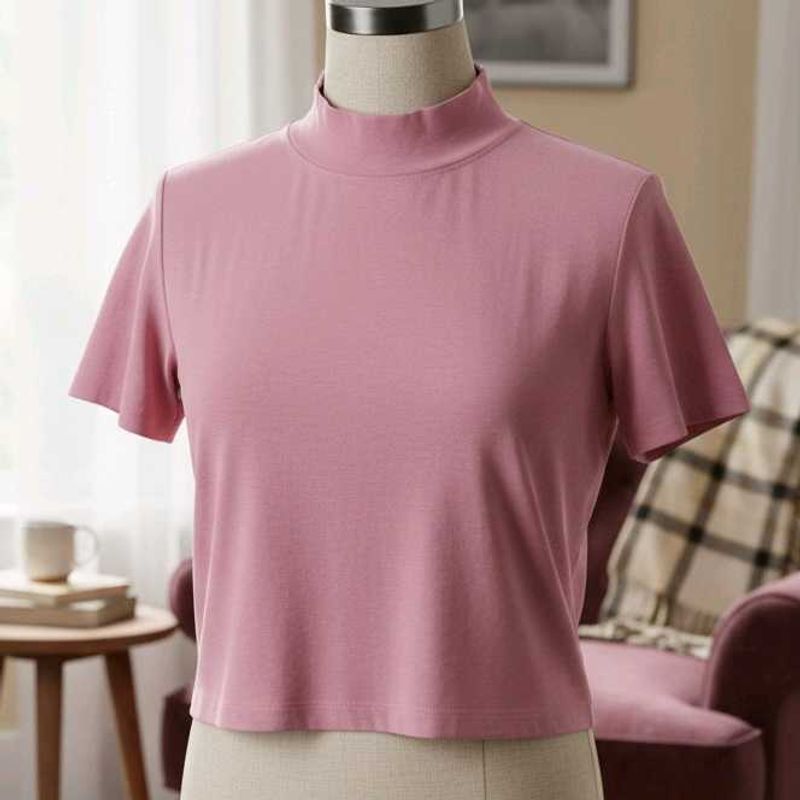 Pink Mock Neck Top