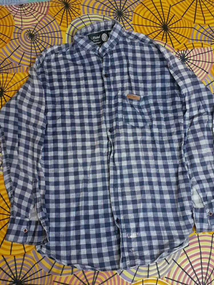 Men Shirt Checkered Casual