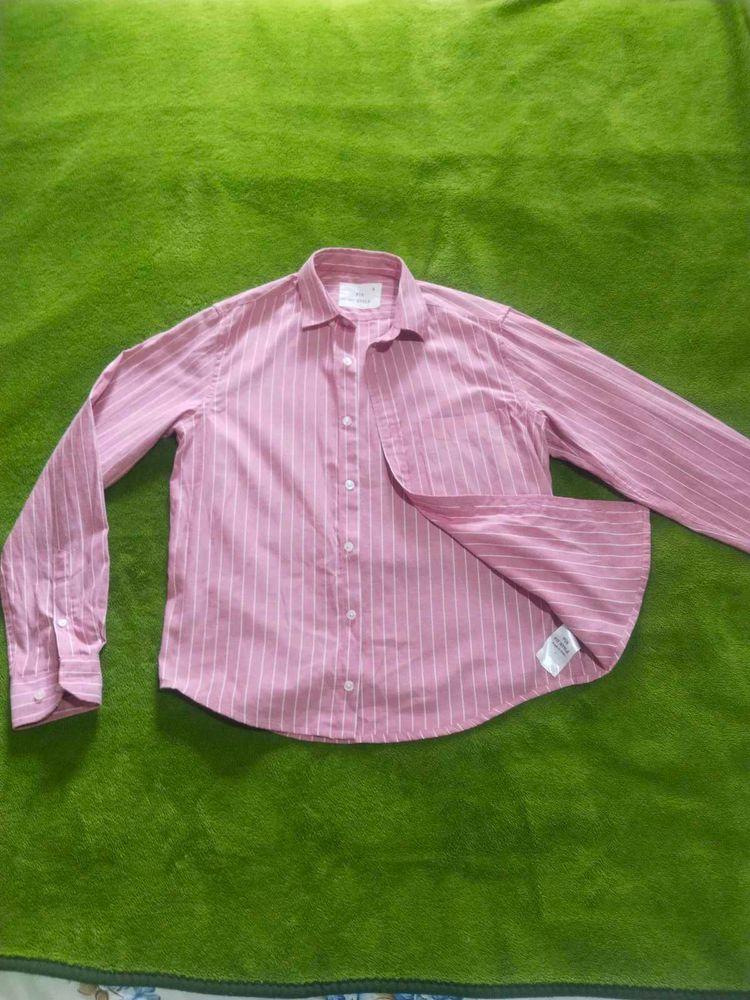 Unisex Pink Striped Shirt Size-s