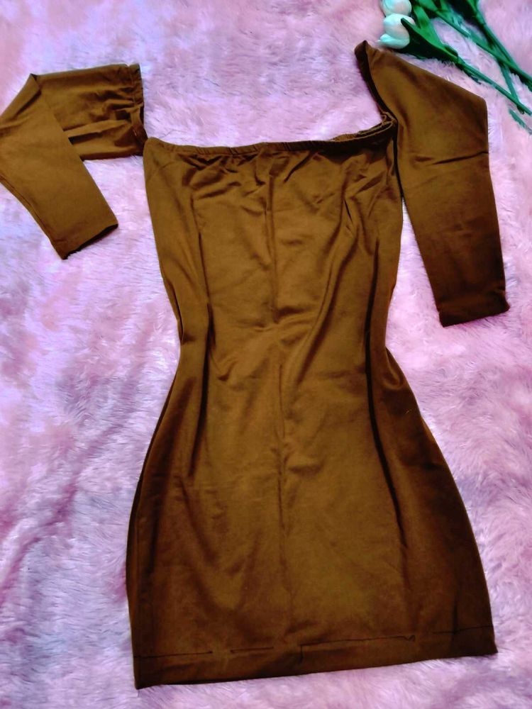 Brown Bodycon Mini Dress