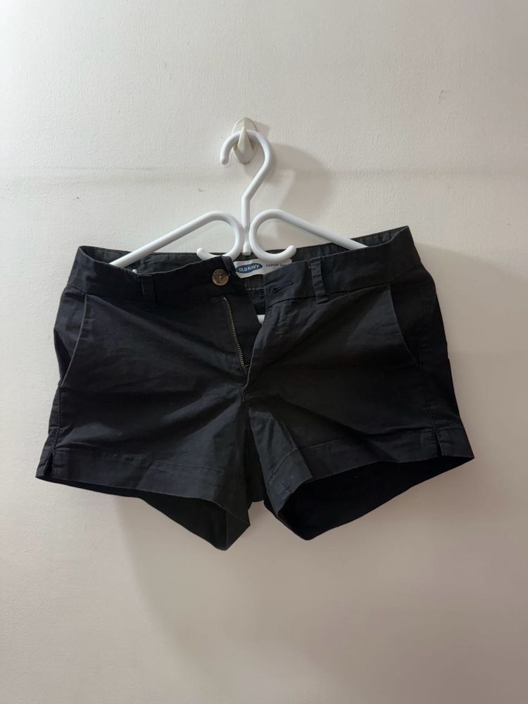 Old Navy Black Twill Shorts