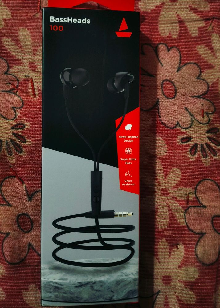 boAt BassHeads 100 M Black Wired Earphones