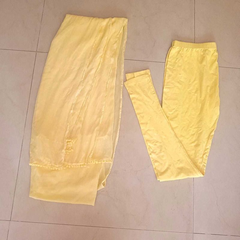 Yellow Leggings &amp; Dupatta Set