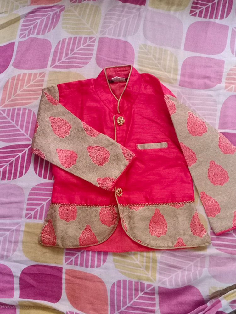 Pink &amp; Golder Kurta Set