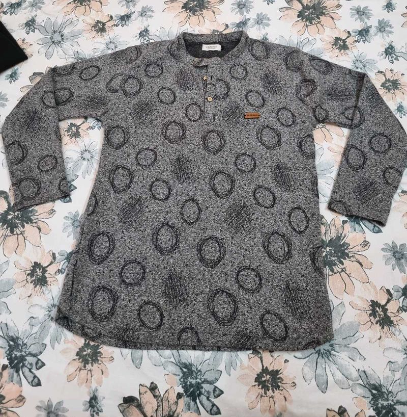 Vintage Patterned Tunic Full Sleeves Sweatshirt