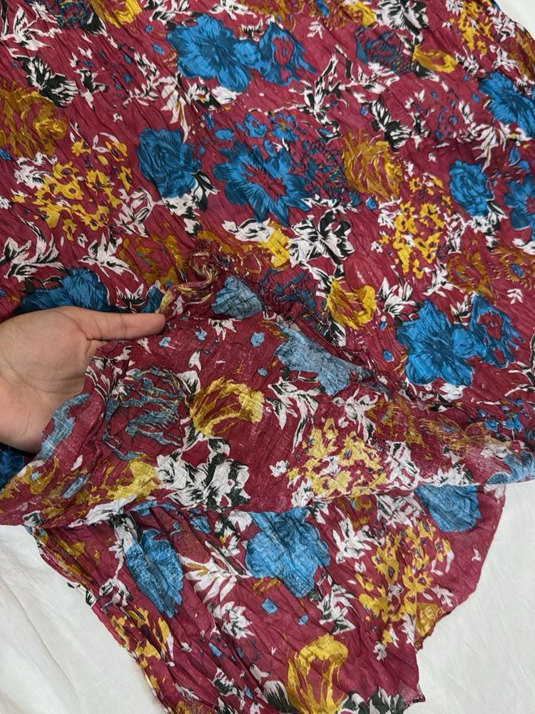 Burgundy Floral Dupatta