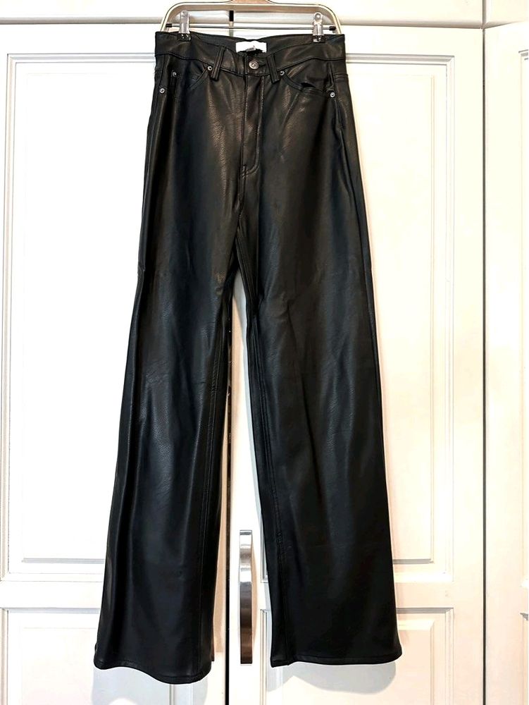 Wide Leather H&amp;m Pant