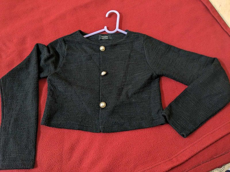 Black Korean Half Cardigan