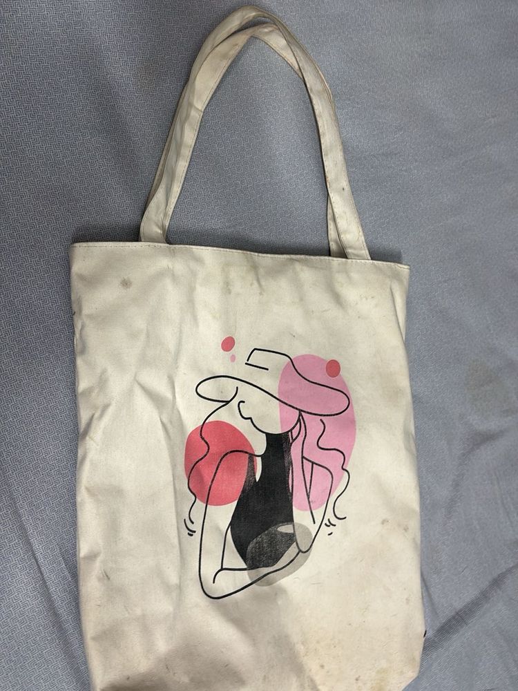 White Handpainted Bag