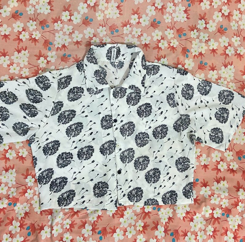 Oversized Cropped Shirt For Women Size :m
