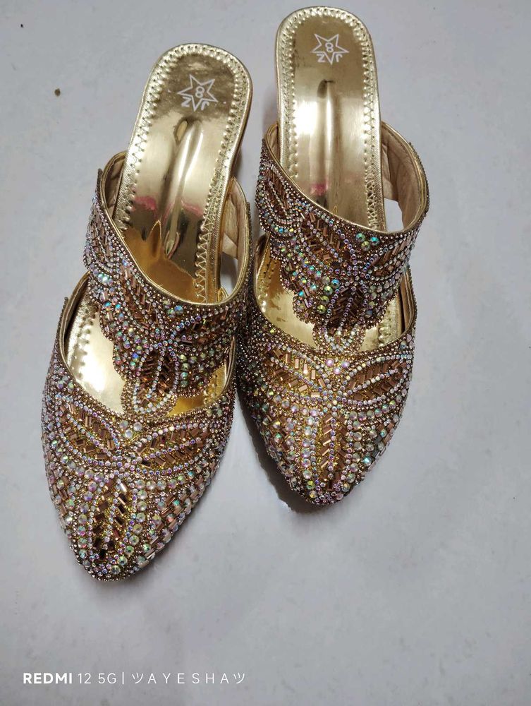 Gold Embellished Heels