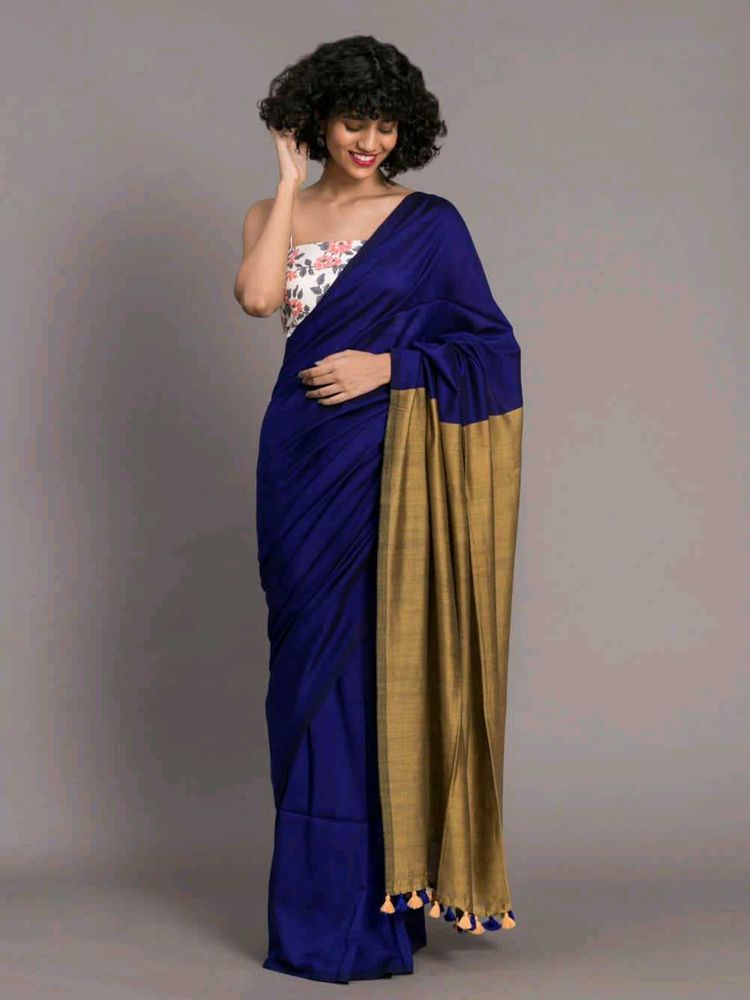 dual colour soft cotton saree